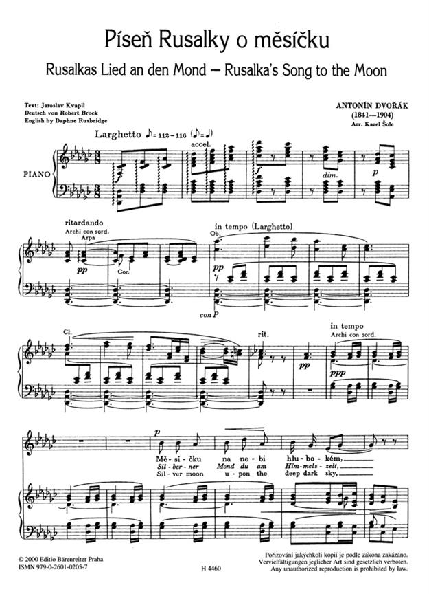 Rusalka's Song To The Moon - zpěv a klavír