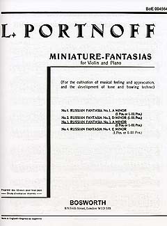 Leo Portnoff: Russian Fantasia No.3 In A Minor For Violin And Piano