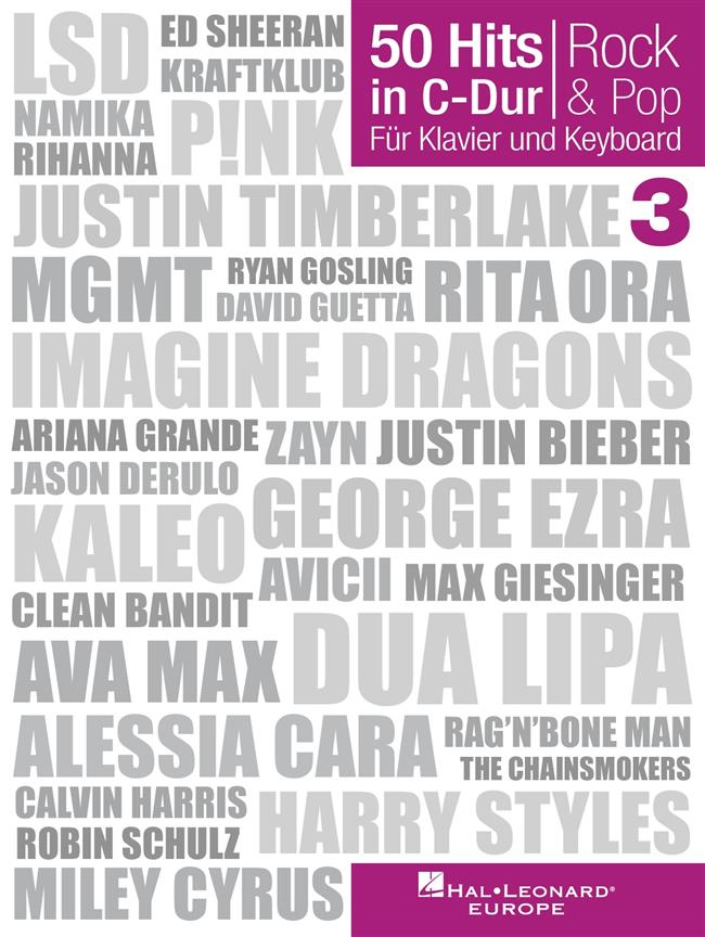 50 Hits in C-Dur: Rock & Pop Band 3 - Für Klavier und Keyboard