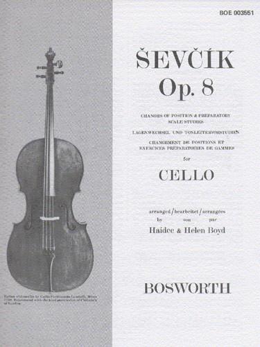 Changes Of Position & Prep. Scale Studies Op.8 - Lagenwechsel und Tonleiter-Vorstudien - Changement de positions et exercices préparatoires de gammes - cvičení pro violoncello