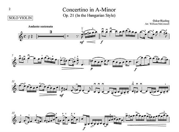 Concertino in A Minor Op. 21 - 1st and 3rd Position - housle a klavír