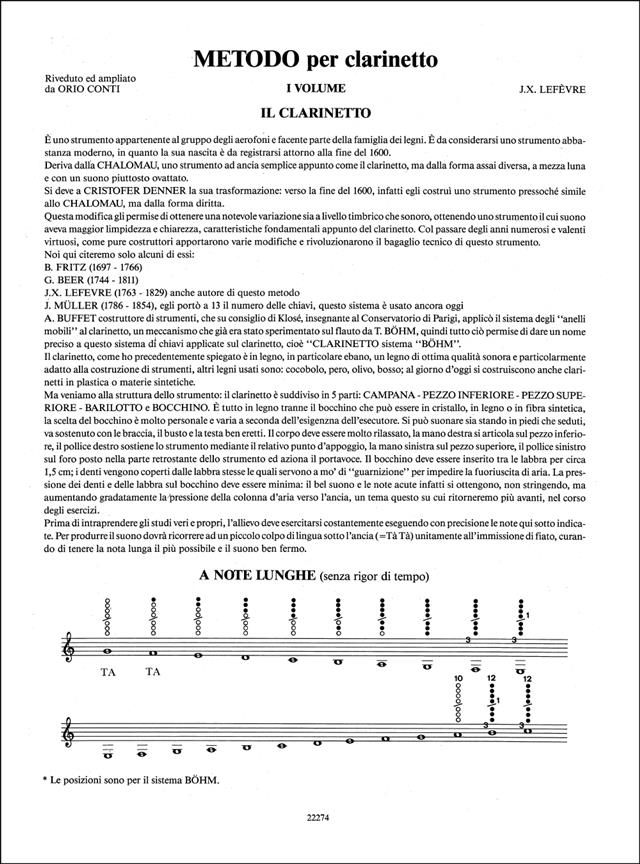 Metodo per Clarinetto, Volume 1 - na klarinet