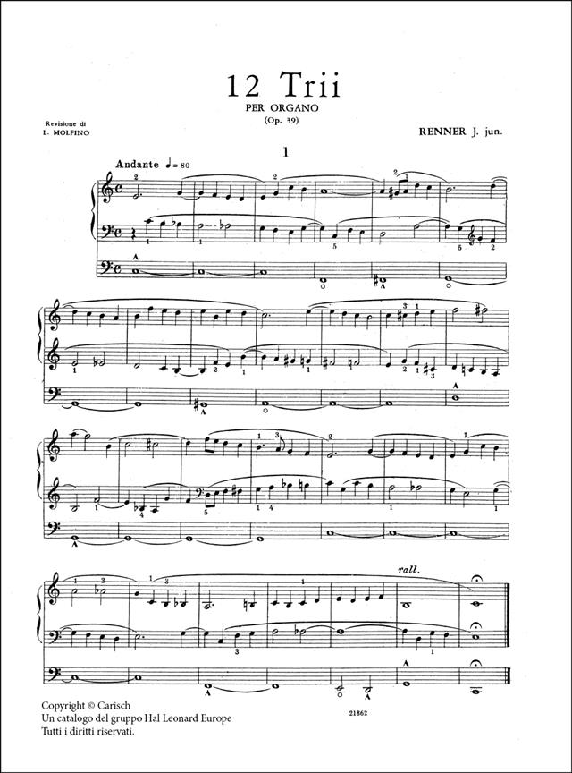 Trios (12) Op. 39 - na varhany
