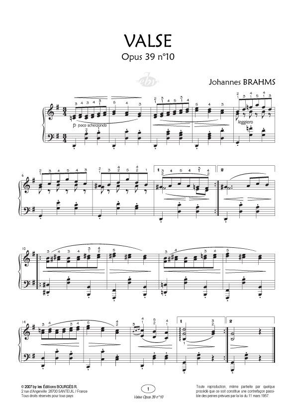 2 Valses : Opus 39 N°10 - Opus 39 N°11 - Collection Anacrouse - pro klavír