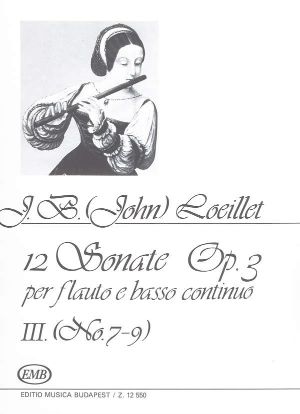 12 Sonate Op. 3, Vol. III (noo. 7-9) - Per flauto e basso continuo - pro příčnou flétnu a klavír