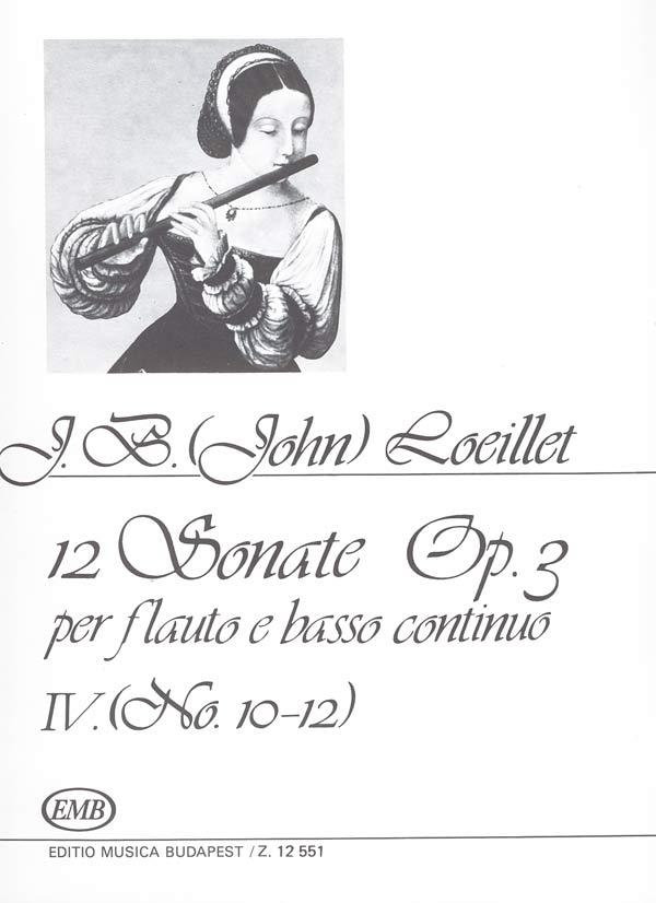 12 Sonate IV (no. 10-12) Op. 3 - Per flauto e basso continuo - pro příčnou flétnu a klavír