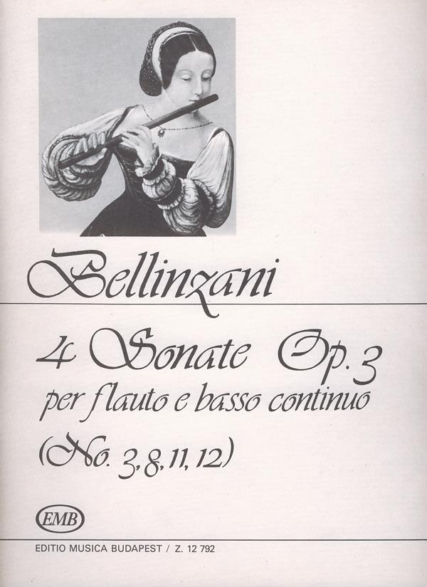 4 Sonate per flauto e basso continuo op.3 (No.3,8 - (No.3,8,11,12) - pro příčnou flétnu a klavír