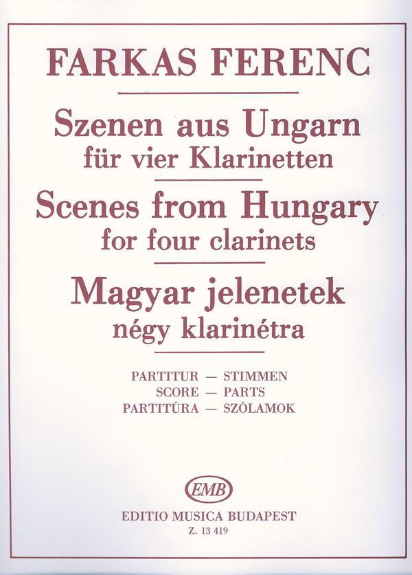 Szene aus Ungarn für vier Klarinetten - für vier Klarinetten - pro čtyři klarinety