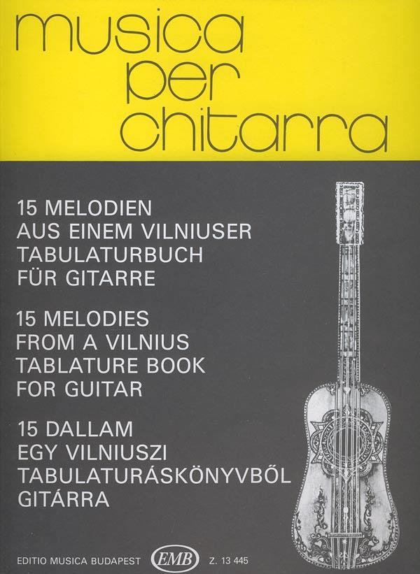 15 Melodien aus einem Vilnius Tabulaturbuch - noty pro kytaru