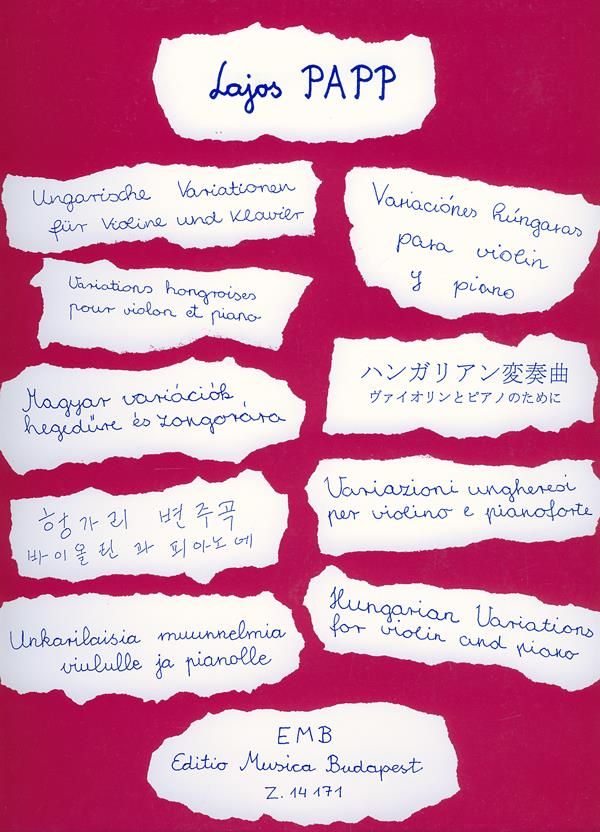 Ungarische Variationen - pro housle a klavír