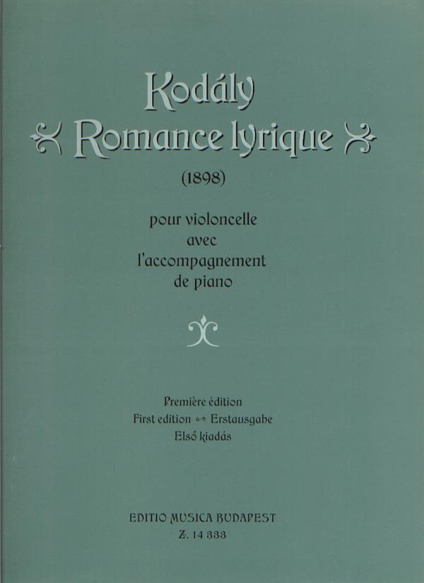 Romance Lyrique For Cello And Piano - Erstausgabe - violoncello a klavír
