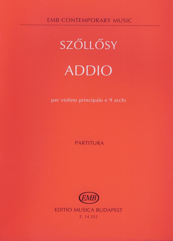 Addio per violino principale e 9 archi - pro smyčcový soubor