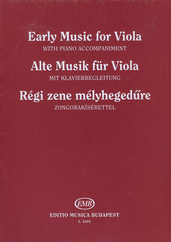 Alte Musik für Viola Werke aus dem 17-18. Jahrhu - Werke aus dem 17-18. Jahrhunderts - viola a klavír