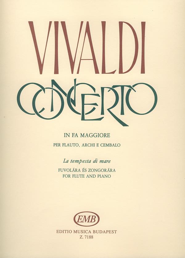 Concerto in fa maggiore La tempesta di mare per - per flauto, archi e cembalo RV 433 (F. VI. No. 12, P.V. 261) - příčná flétna a klavír