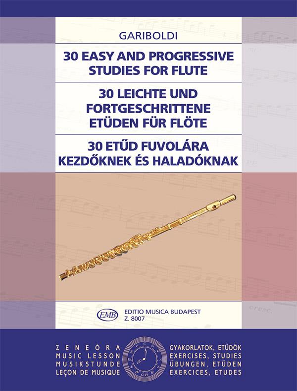 30 leichte und fortgeschrittene Etüden für Flöte - 30 Easy and Progressive Studies for Flute - etudy pro příčnou flétnu