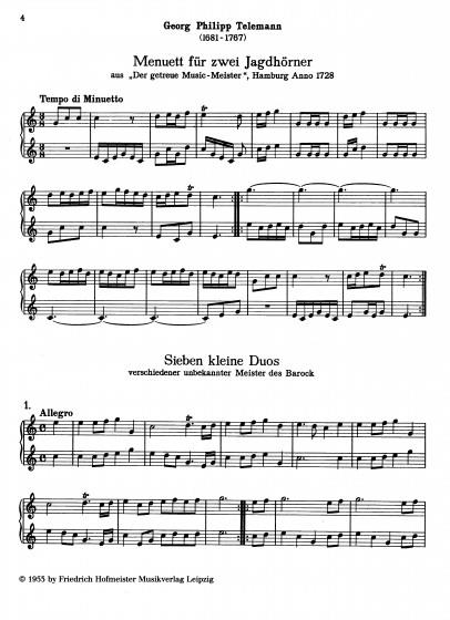 Waldhorn-Duette verschiedener Meister - des 18. und 19. Jahrhunderts