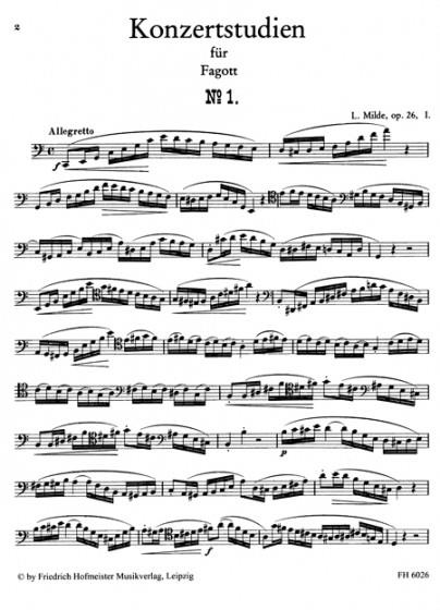 50 Konzertstudien, op. 26, Heft 1 - pro fagot