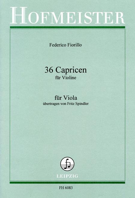 36 Capricen - Für Viola übertragen - noty na violu