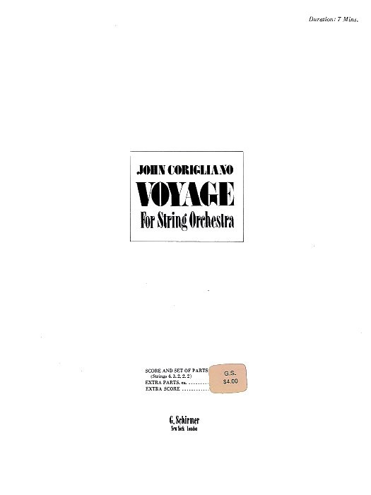 John Corigliano: Voyage For String Orchestra (Score)