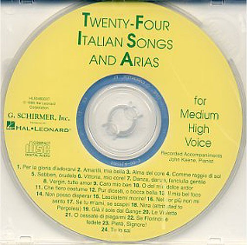 Twenty-Four Italian Songs And Arias Of The 17th And 18th Centuries -  Medium High Voice (CD)