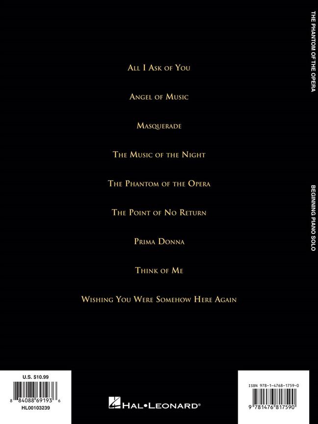 The Phantom Of The Opera - Beginning Piano Solo - Beginning Piano Solo Songbook - noty na klavír