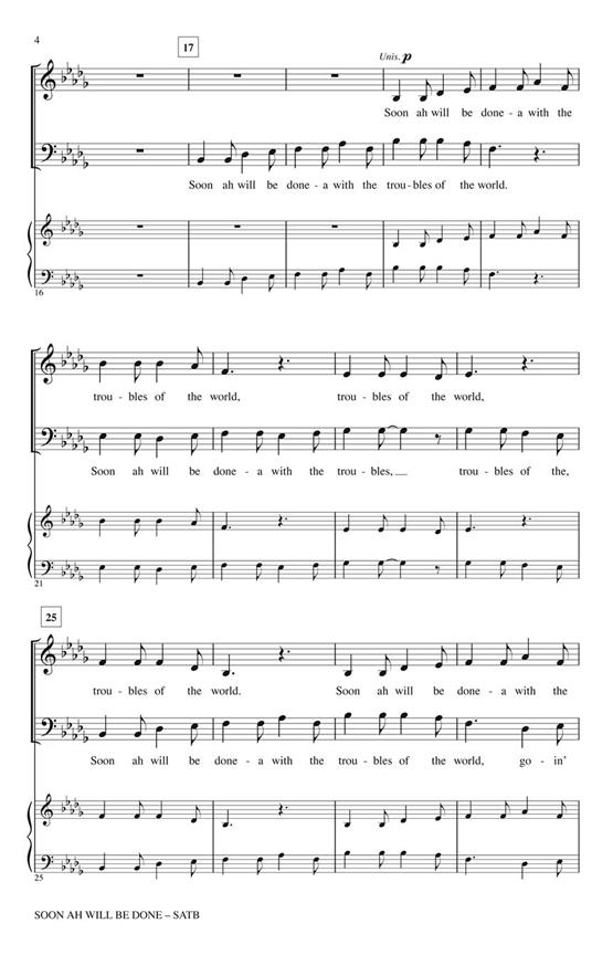 Soon Ah Will Be Done - pro sbor SATB