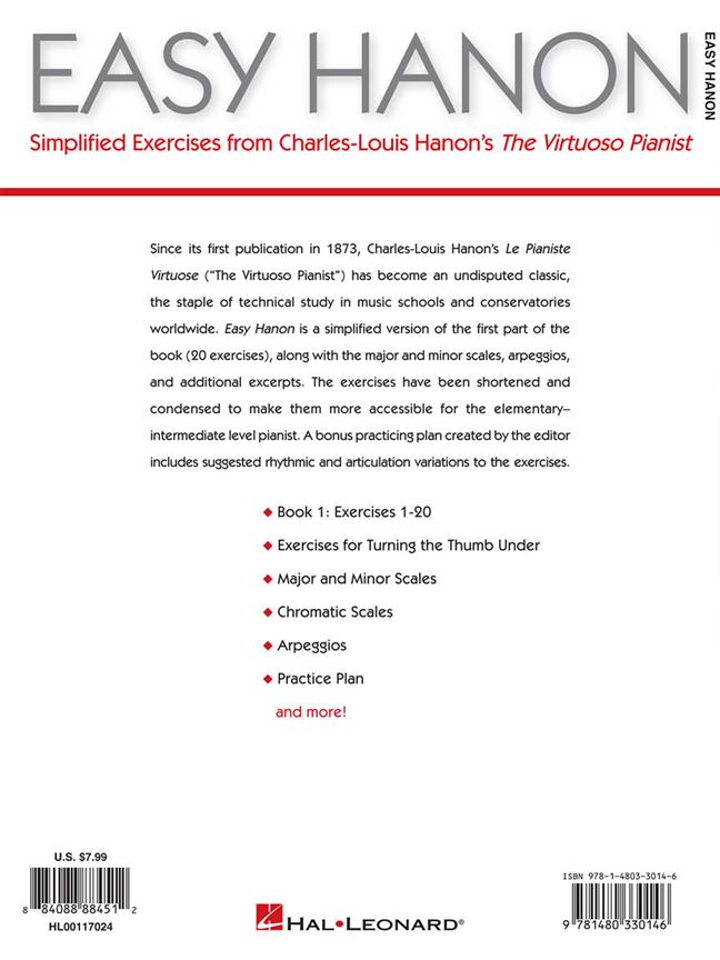 Easy Hanon - Simplified Exercises From Charles-Louis Hanon's The Virtuoso Pianist