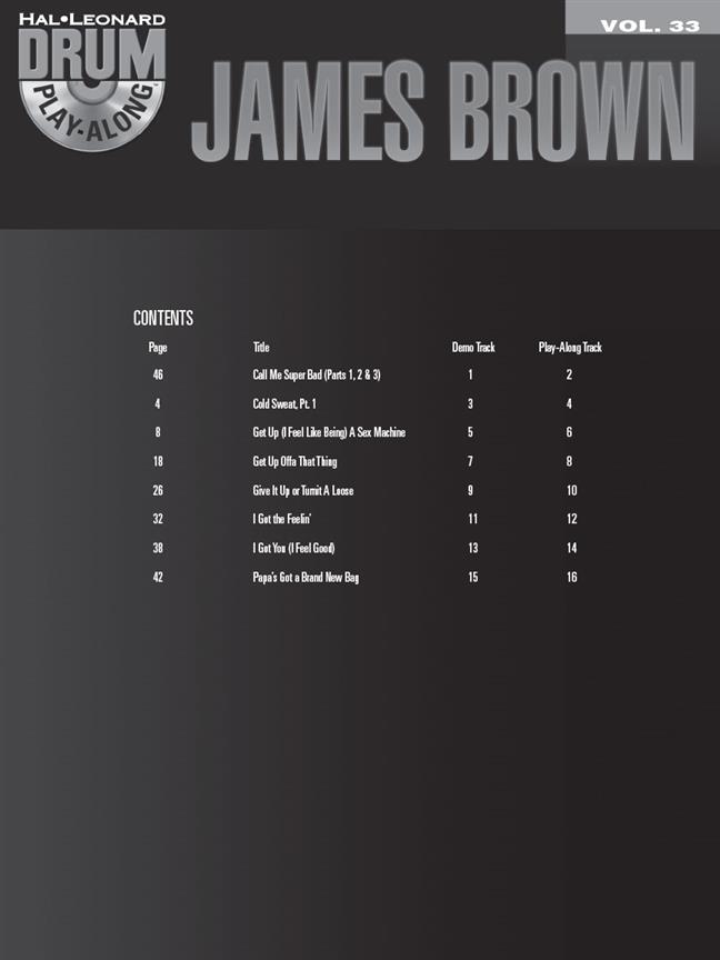 James Brown - Drum Play-Along Volume 33 - noty na bicí