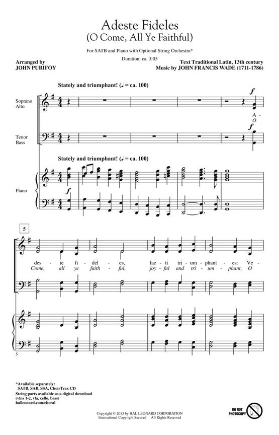 Adeste Fideles - pro sbor SATB