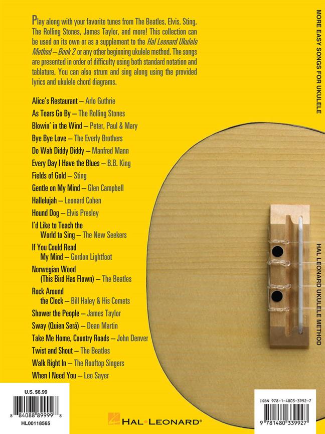 More Easy Songs for Ukulele - Hal Leonard Ukulele Method noty pro ukulele
