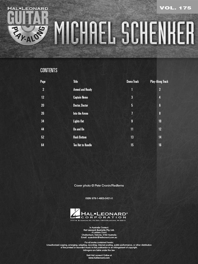 Michael Schenker - Guitar Play-Along Volume 175