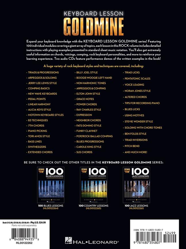 100 Rock Lessons - Keyboard Lesson Goldmine Series - pro klavír