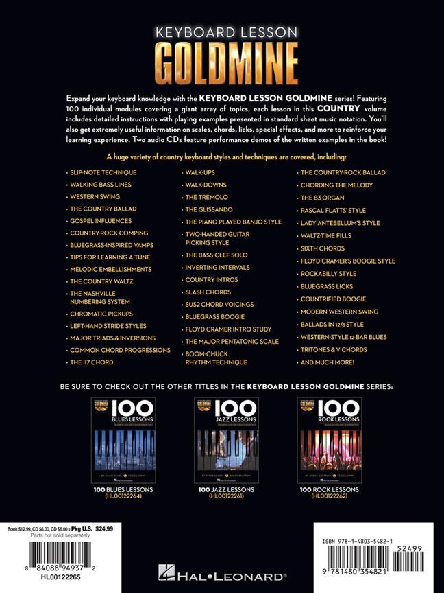 100 Country Lessons - Keyboard Lesson Goldmine Series - pro klavír