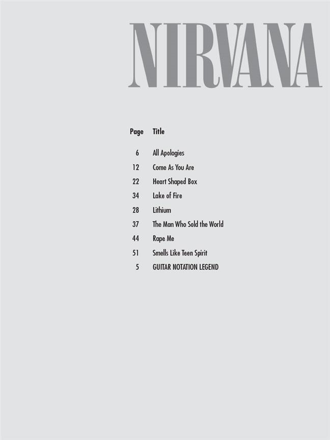 Nirvana - Easy Guitar Play-Along Volume 11