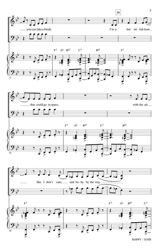 Happy - from Despicable Me 2 noty pro sbor SATB