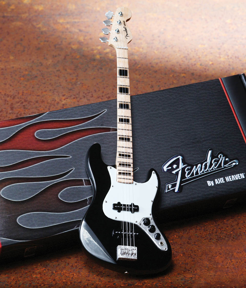Fender™ Jazz Bass™ - Black Finish - Officially Licensed Miniature Guitar Replica - miniatura kytary