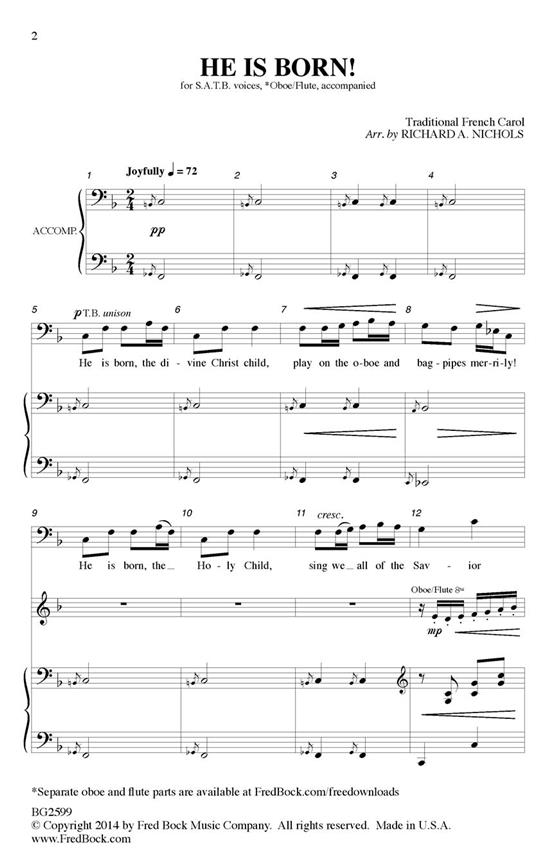 He Is Born - pro sbor SATB