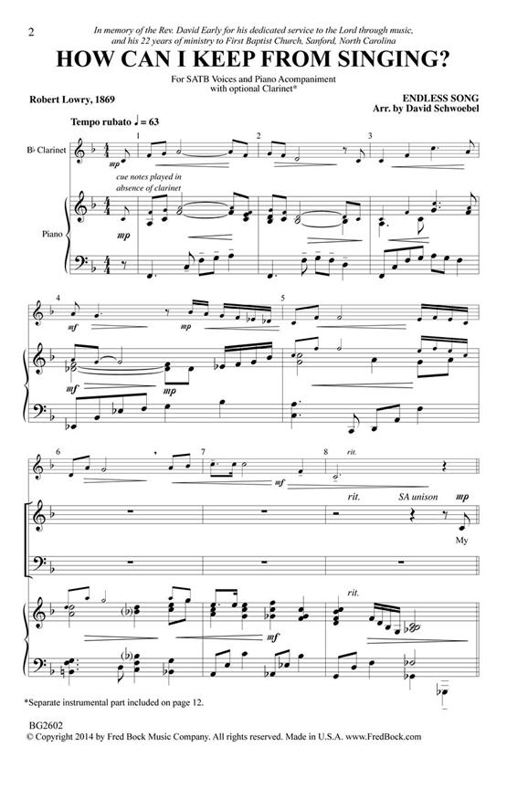 How Can I Keep From Singing - pro sbor SATB