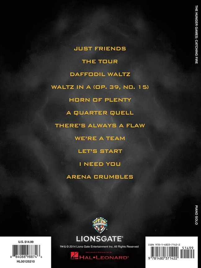 The Hunger Games: Catching Fire - Music from the Motion Picture Score - filmové melodie na klavír