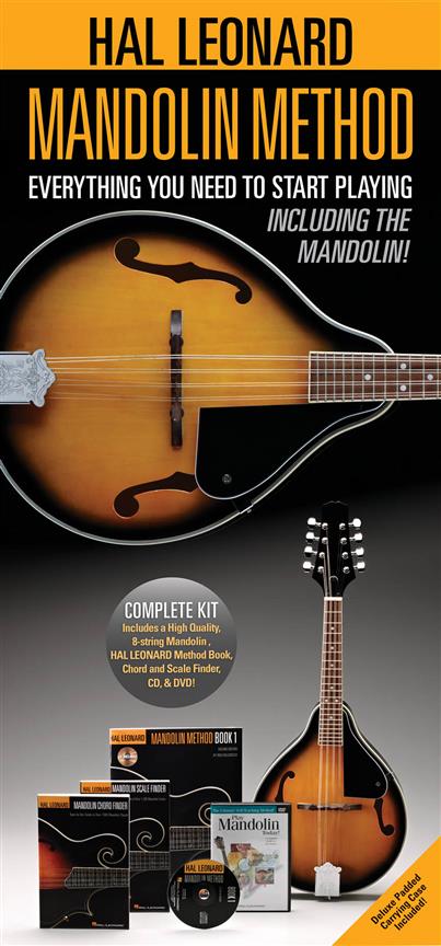 Hal Leonard Mandolin Method Pack - Includes a Mandolin, Method Book/CD, Chord and Scale Finder, DVD, and Case - noty pro mandolínu