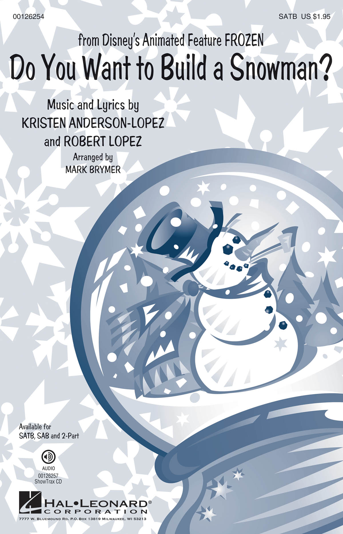 Do You Want To Build A Snowman? From Frozen Ledové království (Brymer) SATB Choral