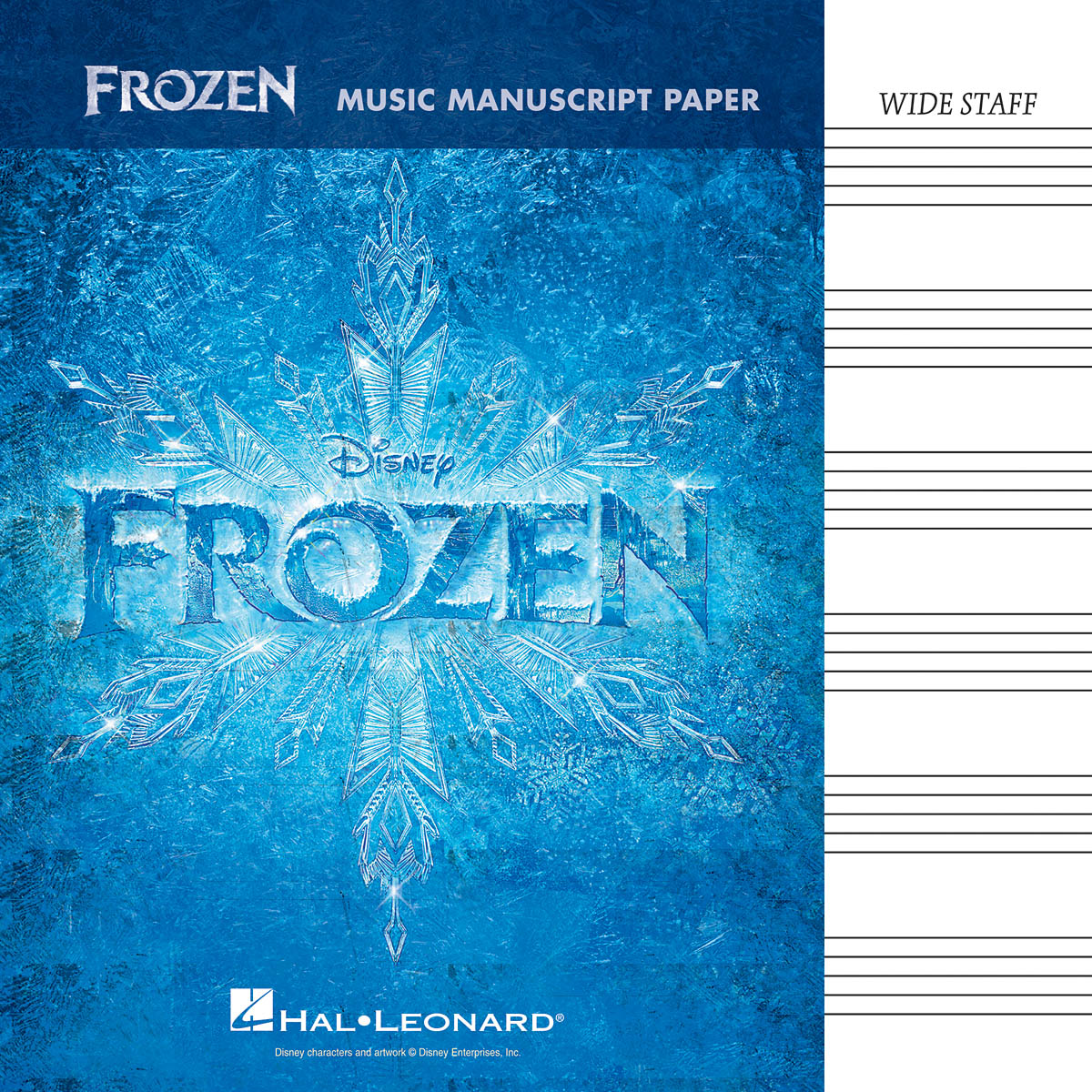 Frozen ledové království: Music Manuscript Paper - Wide Staff (32 Pages)