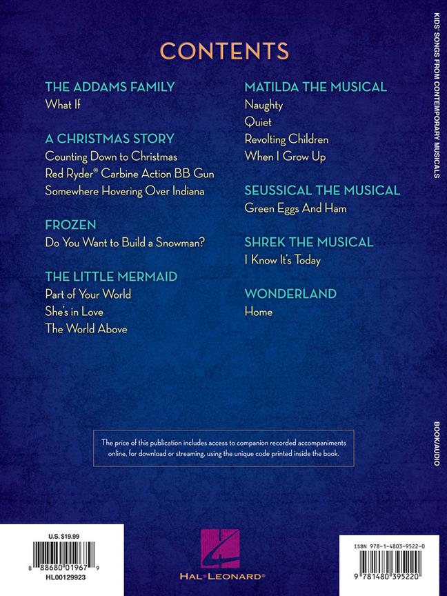 Kids' Songs from Contemporary Musicals - 16 Songs from 8 Musicals - noty pro zpěv a klavír