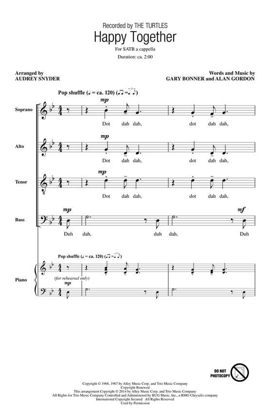 Happy Together - pro sbor SATB