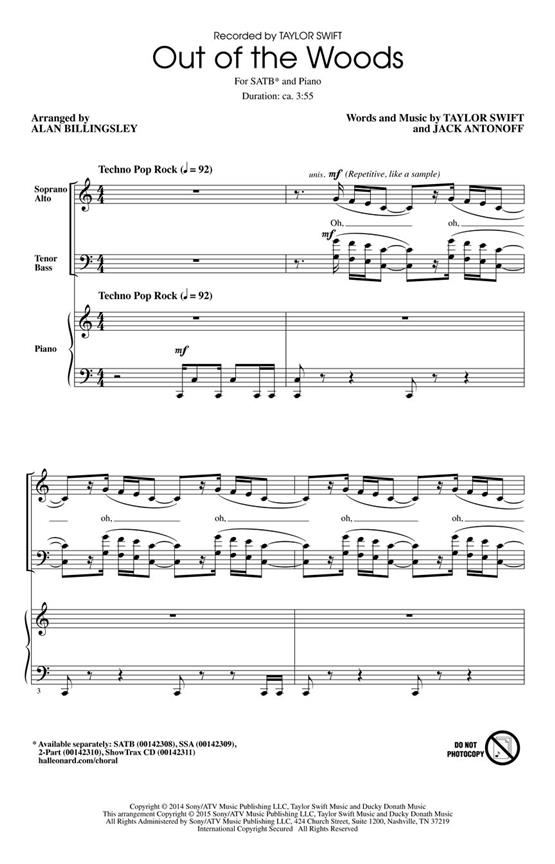 Out of the Woods - pro sbor SATB