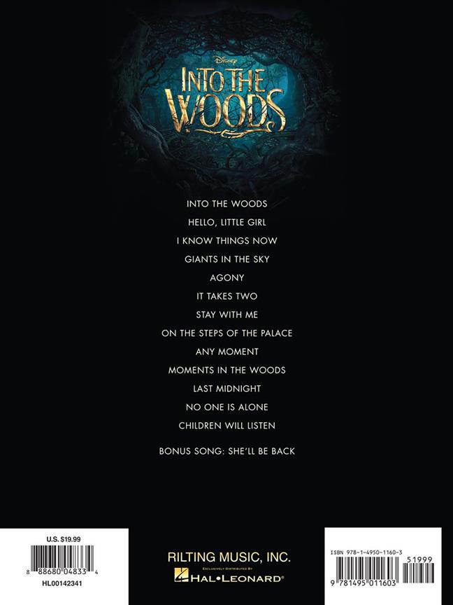 Into the Woods - Vocal Selections from the Disney Movie - filmové písně pro zpěv a klavír