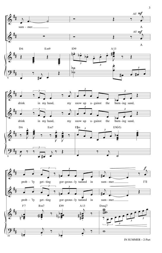 In Summer - from Frozen Ledové království 2-Part Choir