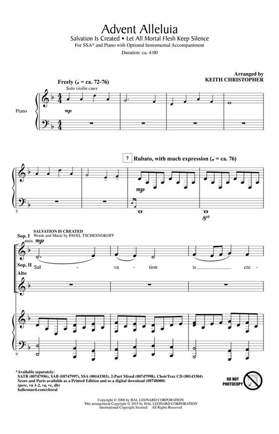 Advent Alleluia - with Salvation Is Created and Let All Mortal Flesh Keep Silence