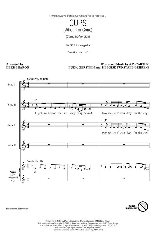 Cups (When I'm Gone) - from Pitch Perfect 2 - pro sbor