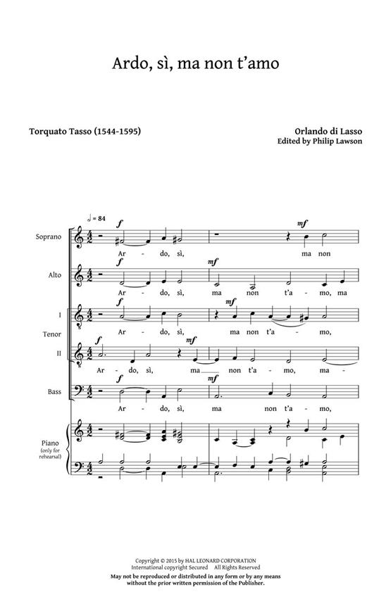 Five Italian Madrigals - Collection - noty pro sbor SATB a Cappella